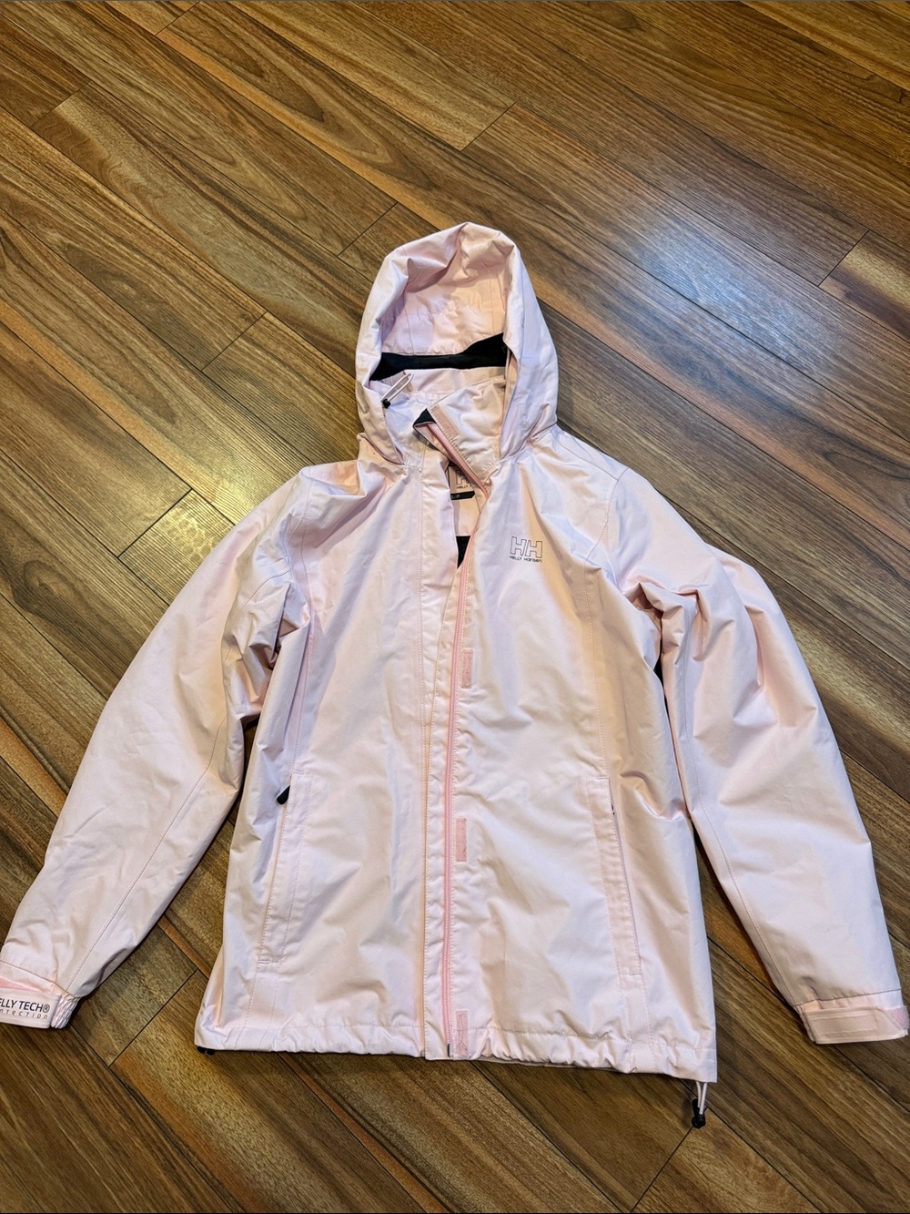 Helly Hansen Womens Pale Pink Waterproof Hooded Rain Jacket